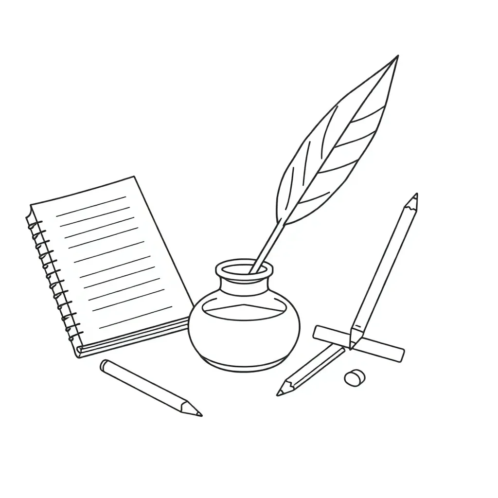 Child writing a sentence