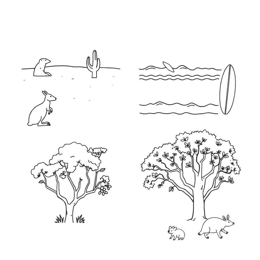 Various biomes illustration