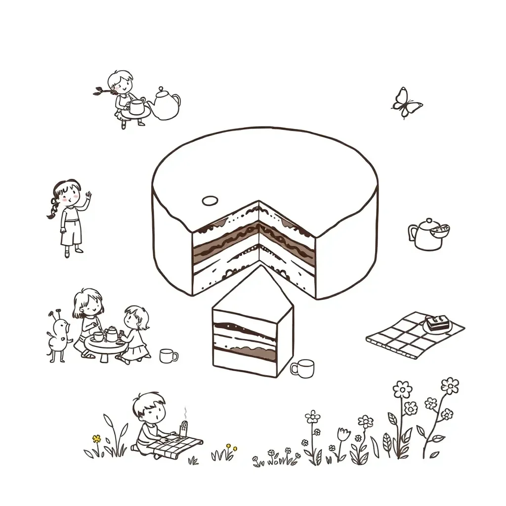 Chocolate cake illustration