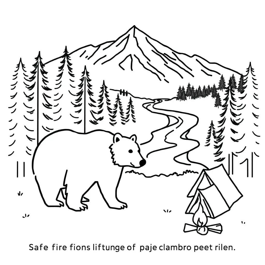 Grizzly bear in forest habitat