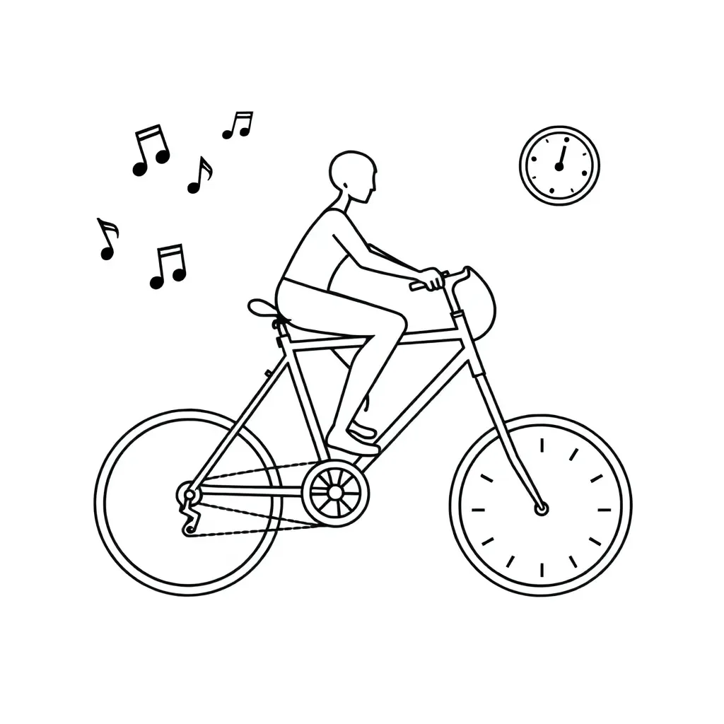 Cyclist maintaining steady tempo