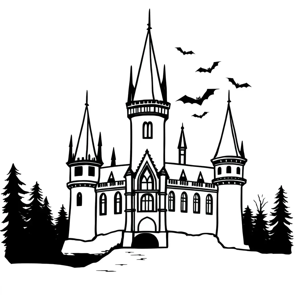 Gothic castle silhouette