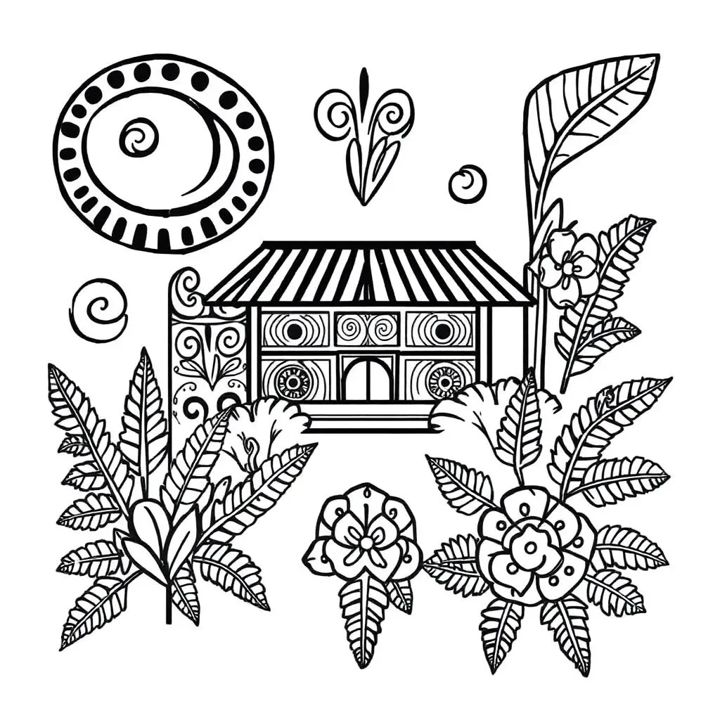 Māori alphabet letters illustration