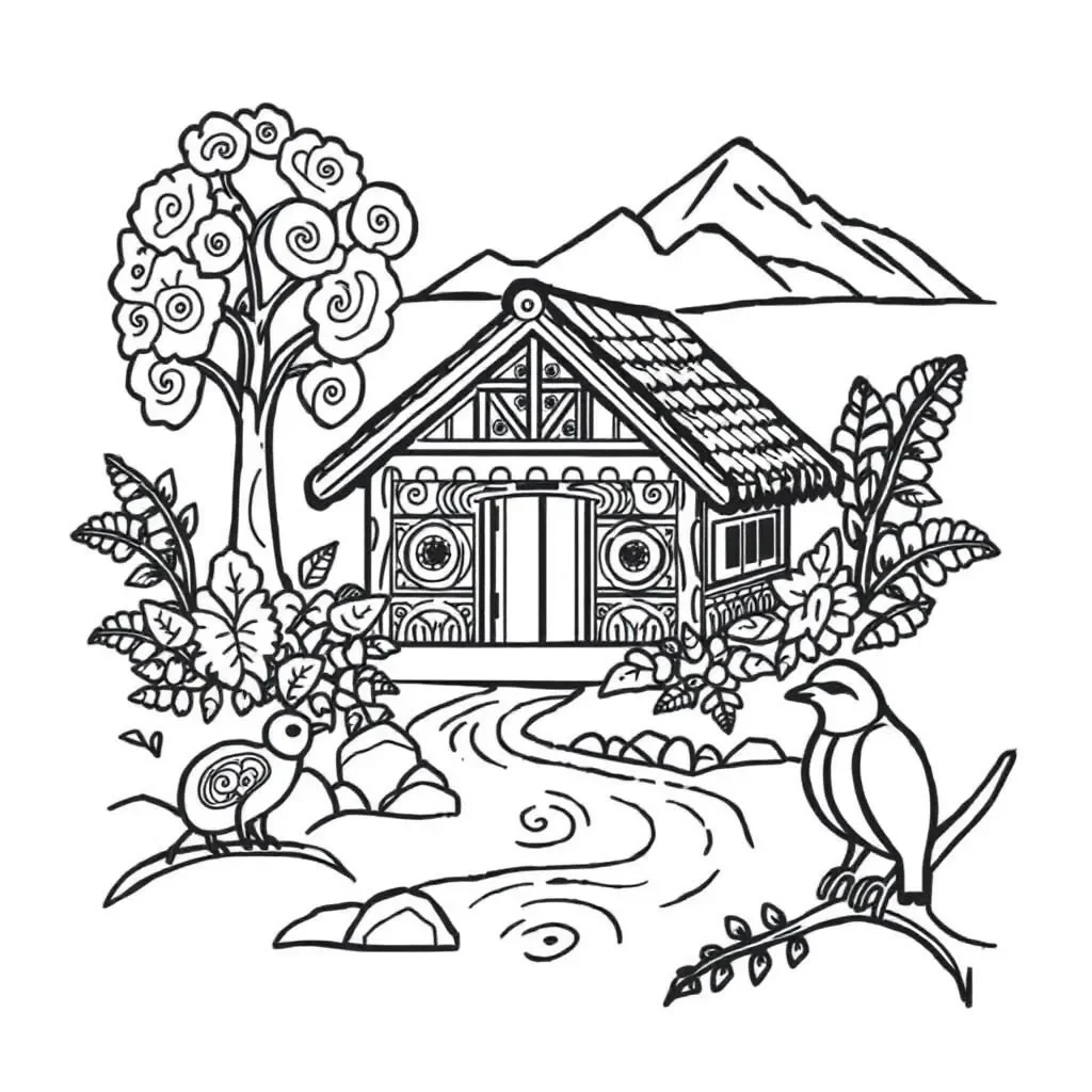 Story map illustration with book and pencil
