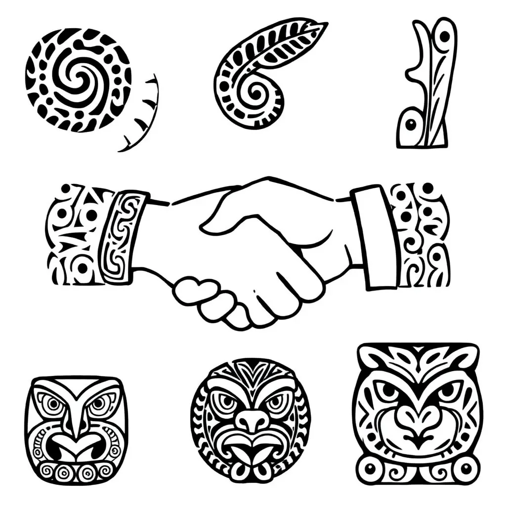 Treaty of Waitangi document illustration