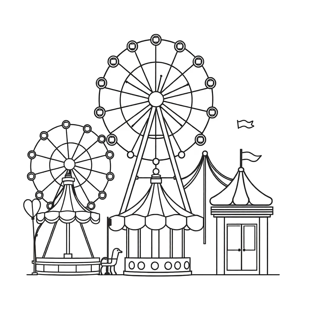 Fairground rides with physics forces illustrated