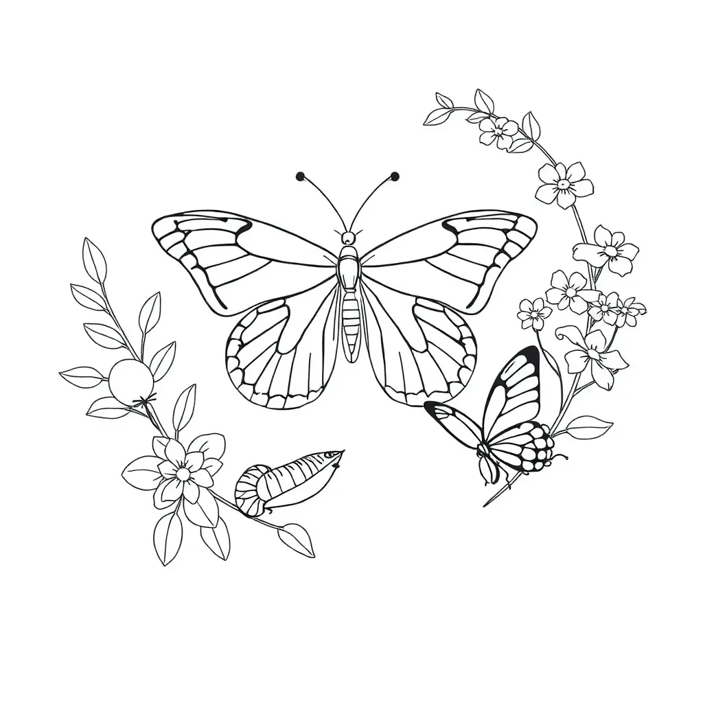Letter A butterfly illustration