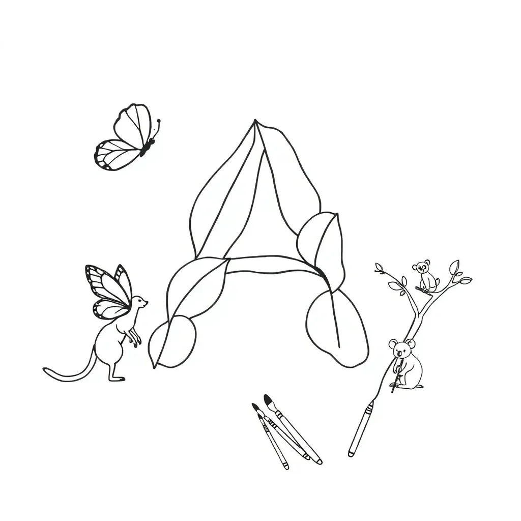 Letter A butterfly craft illustration