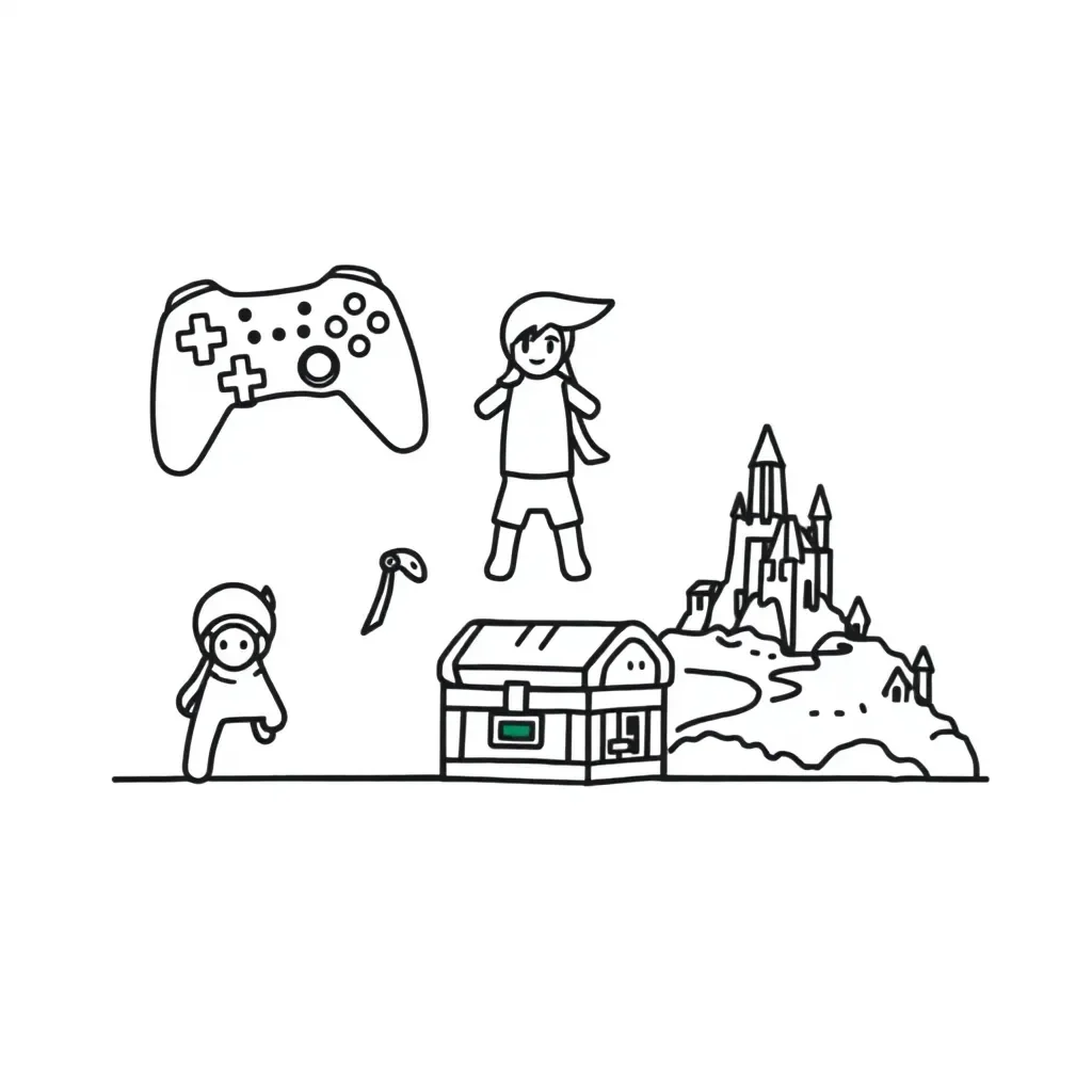 Fortnite game controller and timeline illustration