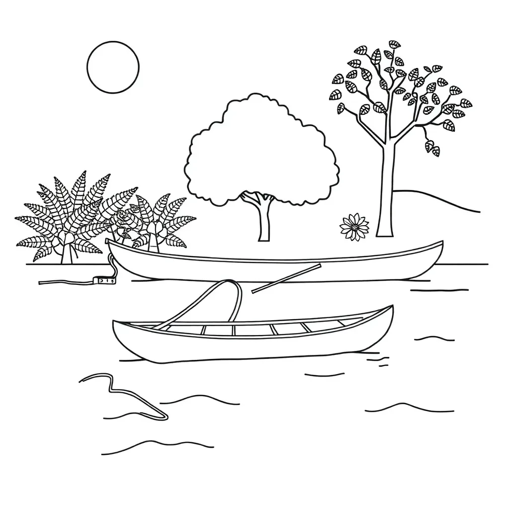 Māori waka canoe illustration