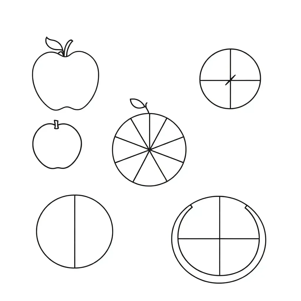 Number line with fractions illustration