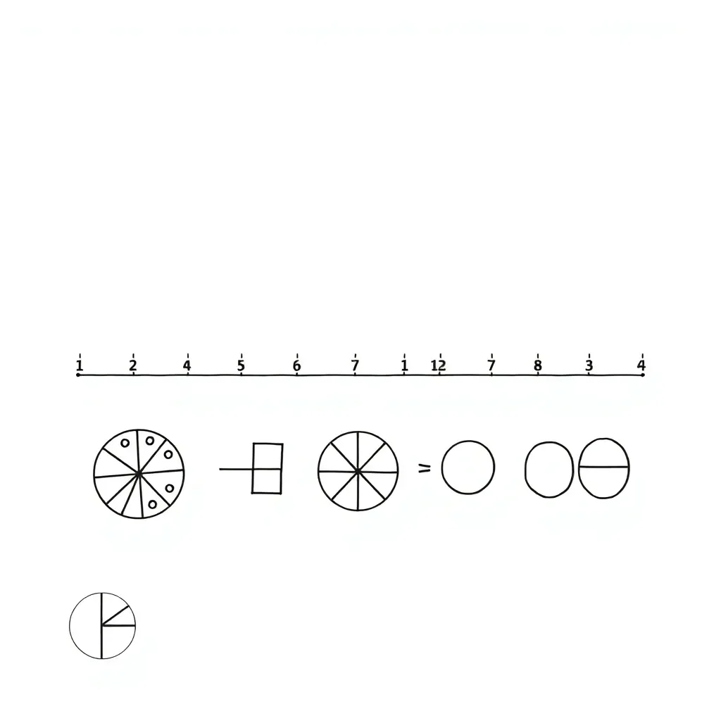Number line with fractions