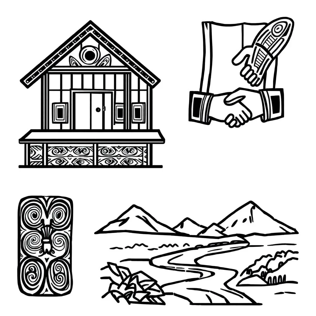 Te Tiriti o Waitangi signing illustration