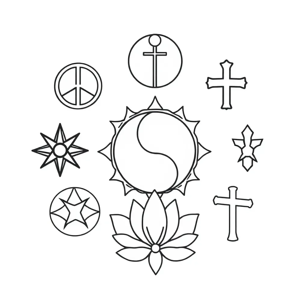 World religions and belief systems symbols