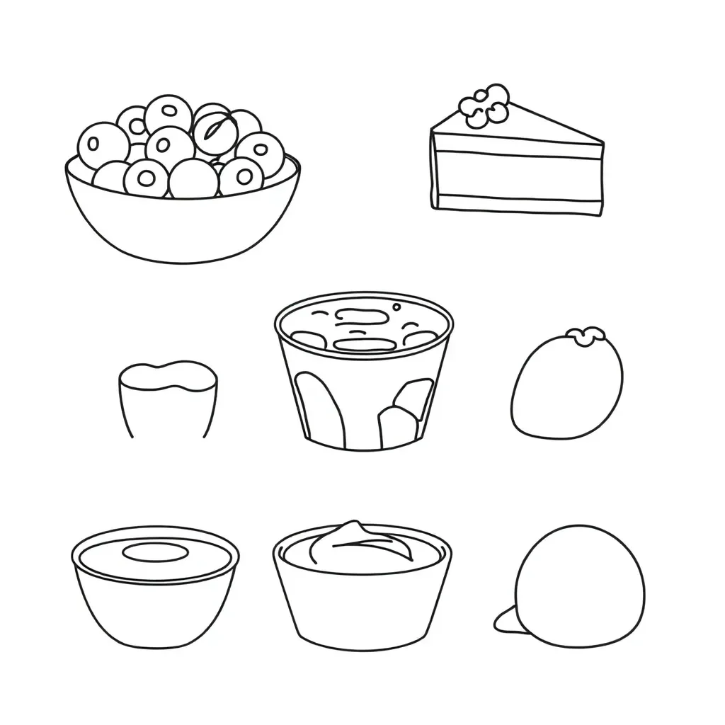 Various desserts illustration