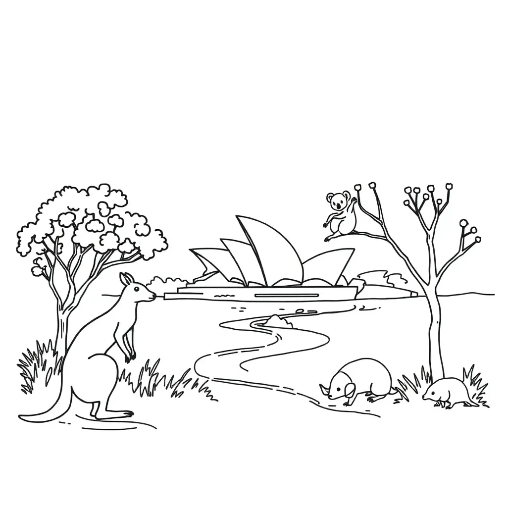 Animals and objects illustration