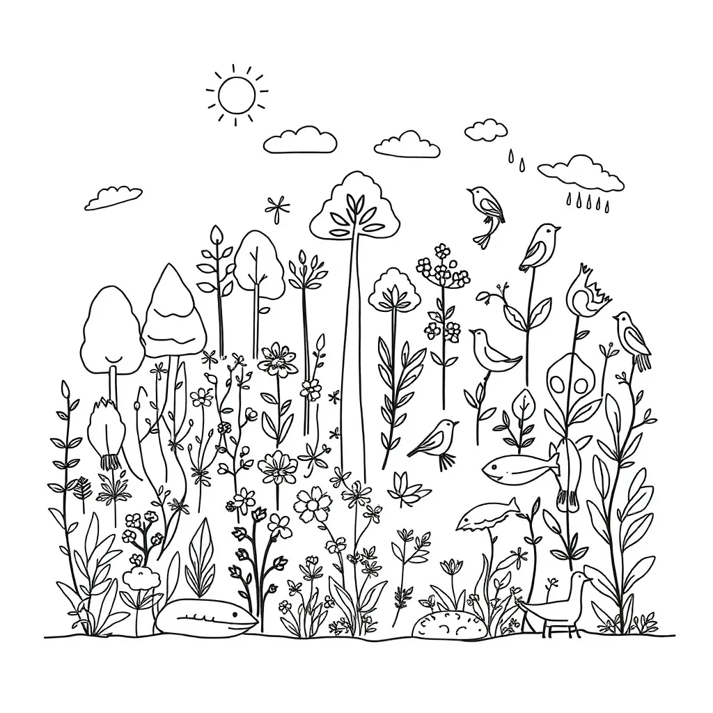 Diverse ecosystem illustration