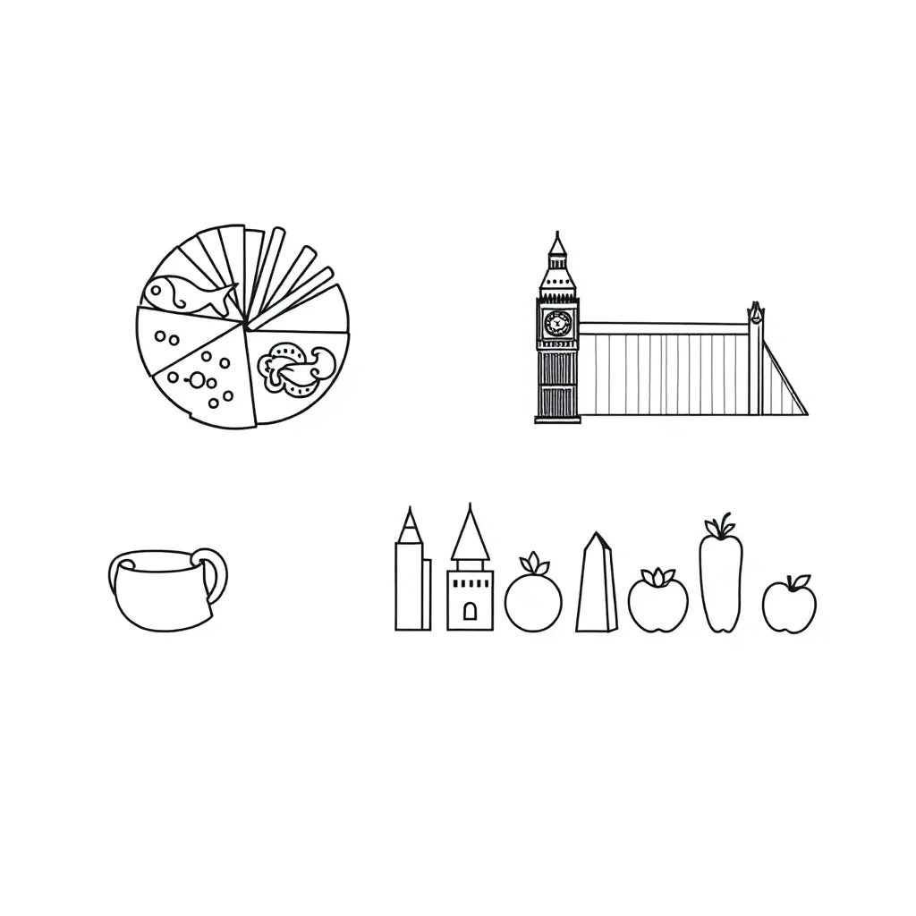 Bar chart and pictogram illustration