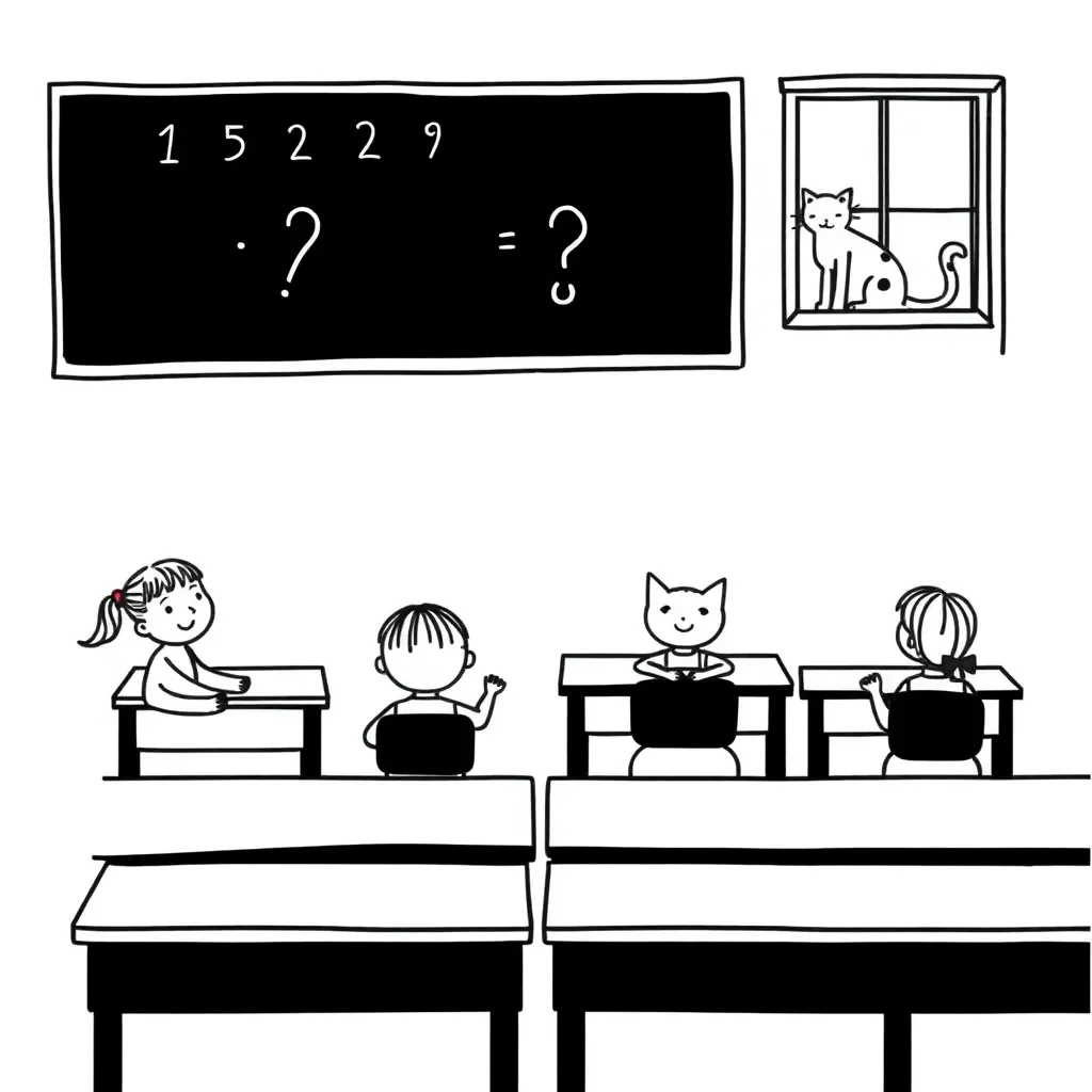 Comma detective with magnifying glass
