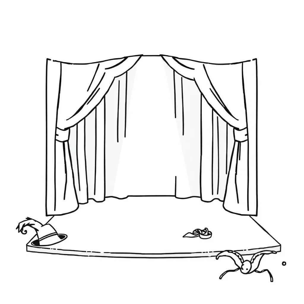 Theatre costume and lighting design illustration