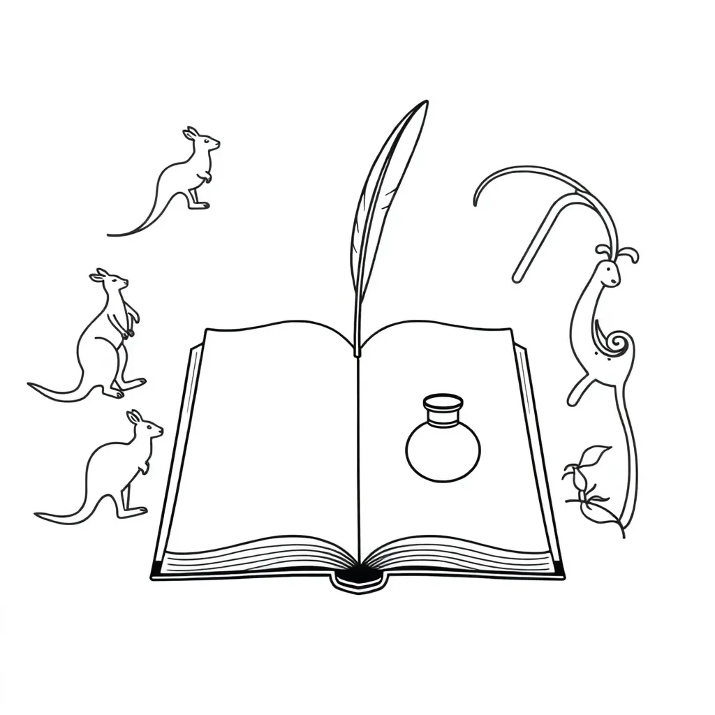 Books and writing illustration