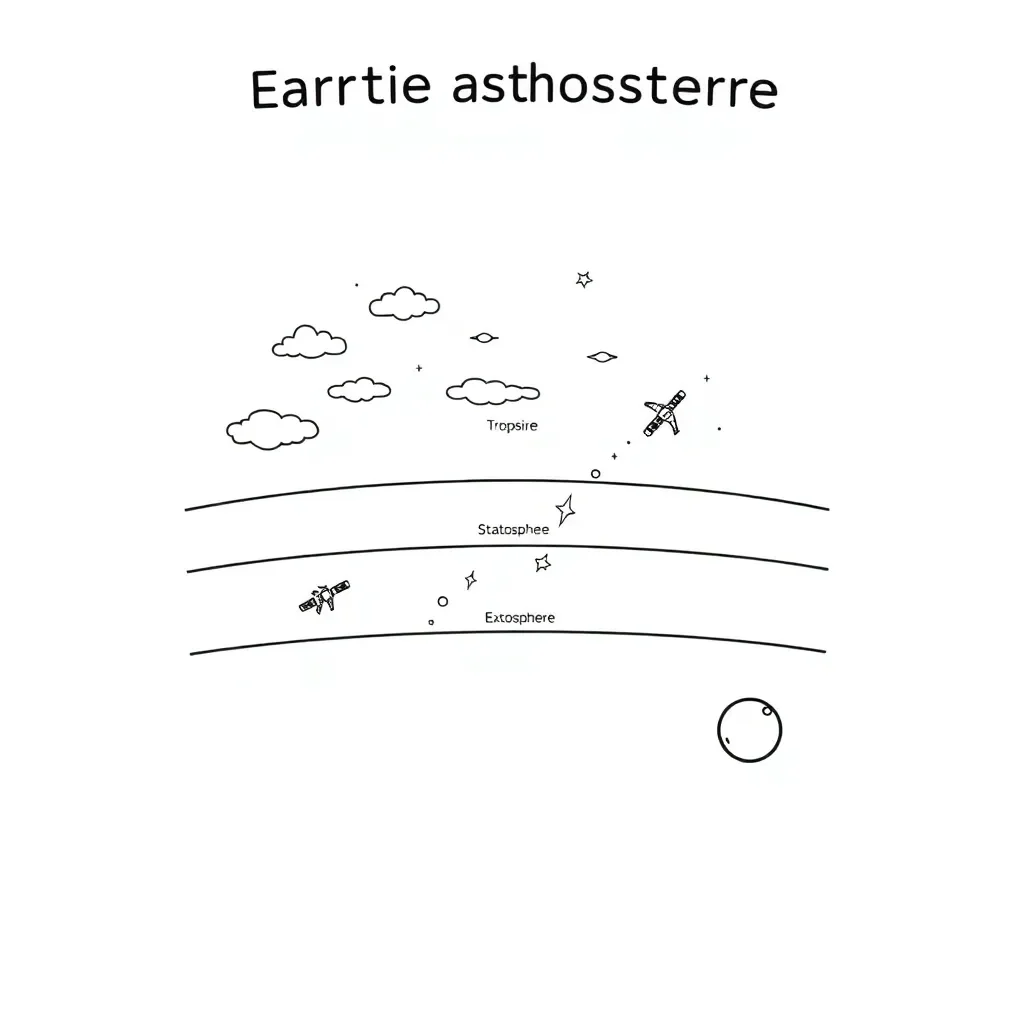 Earth's atmosphere layers illustration