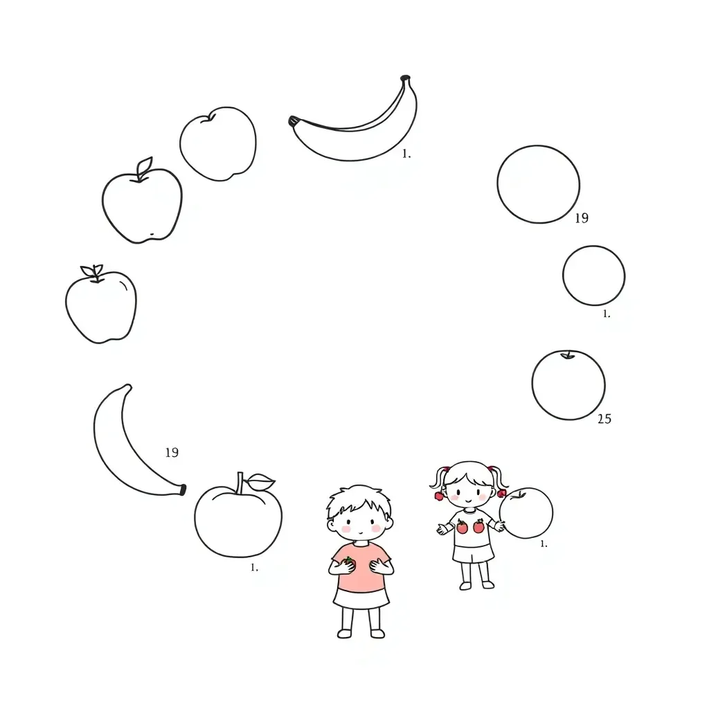 Tally chart with fruit symbols