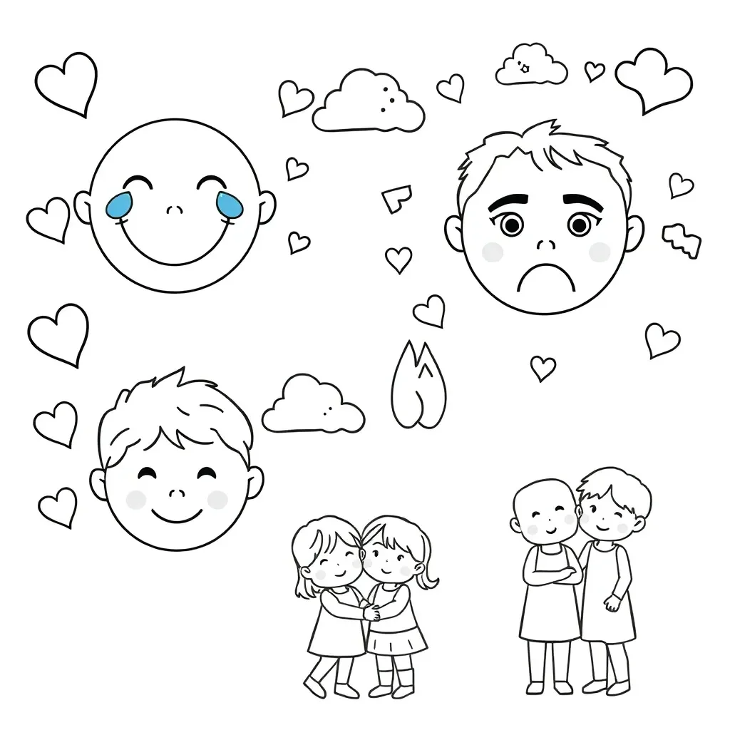 Happy and sad emoji faces