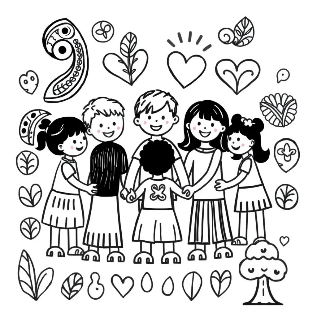 Diverse group of children celebrating together