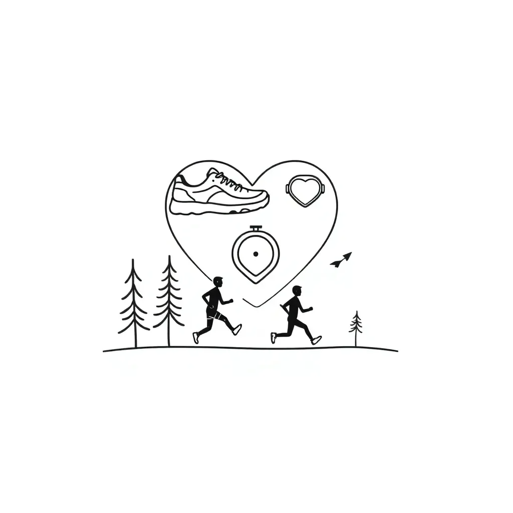 Heart with pulse line illustration