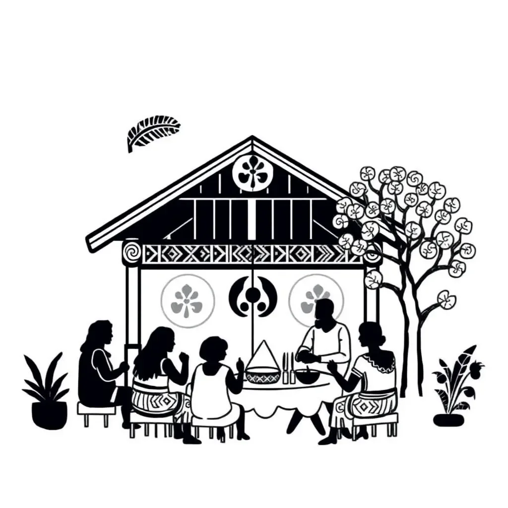 Māori family illustration