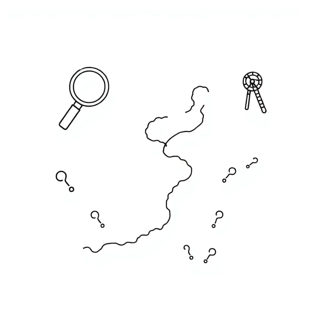 Detective with magnifying glass hunting for punctuation marks