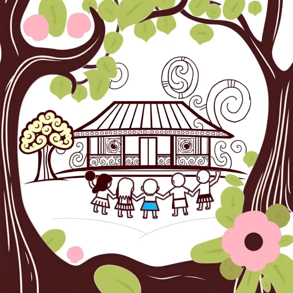 Children holding hands in a circle
