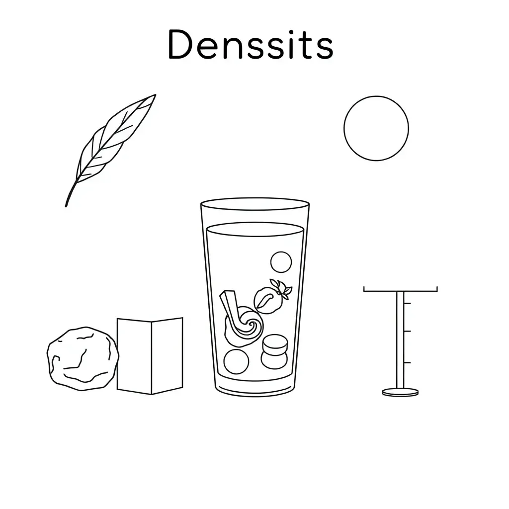 Science experiment with objects floating and sinking