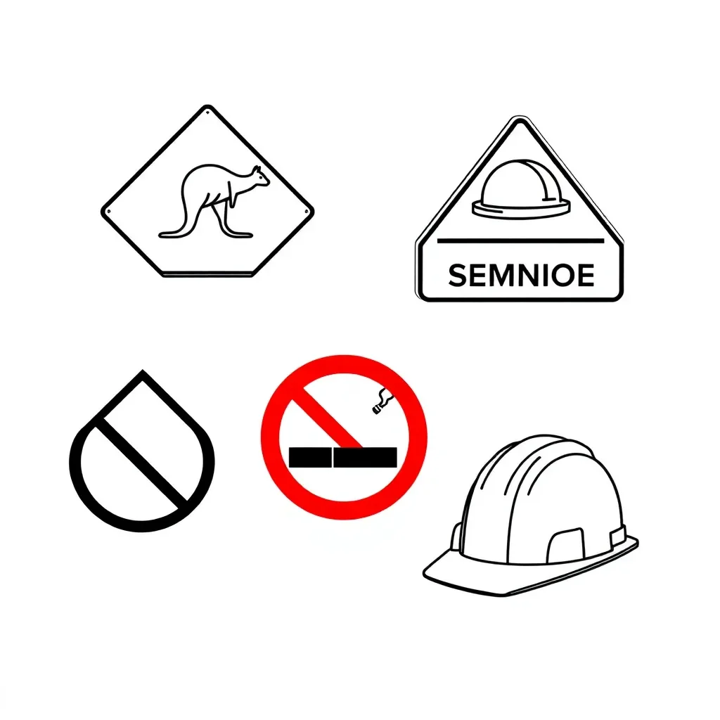 Workplace safety signs illustration