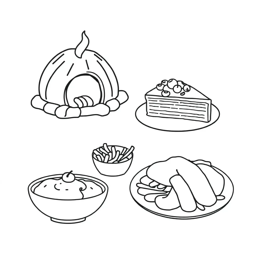 Colourful food groups illustration