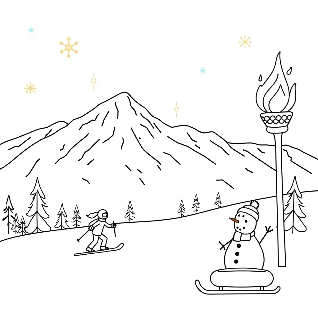 Winter Olympics timeline illustration