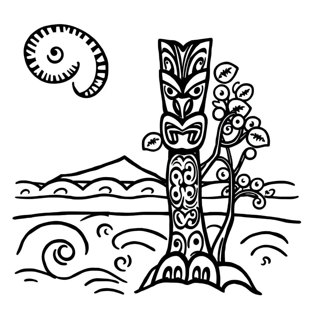 Māori greeting illustration