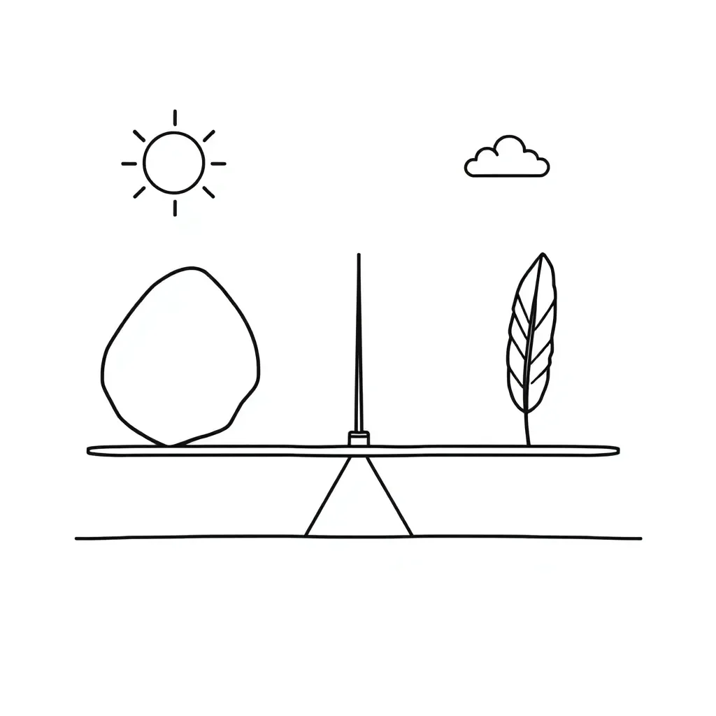 Balance scales with objects