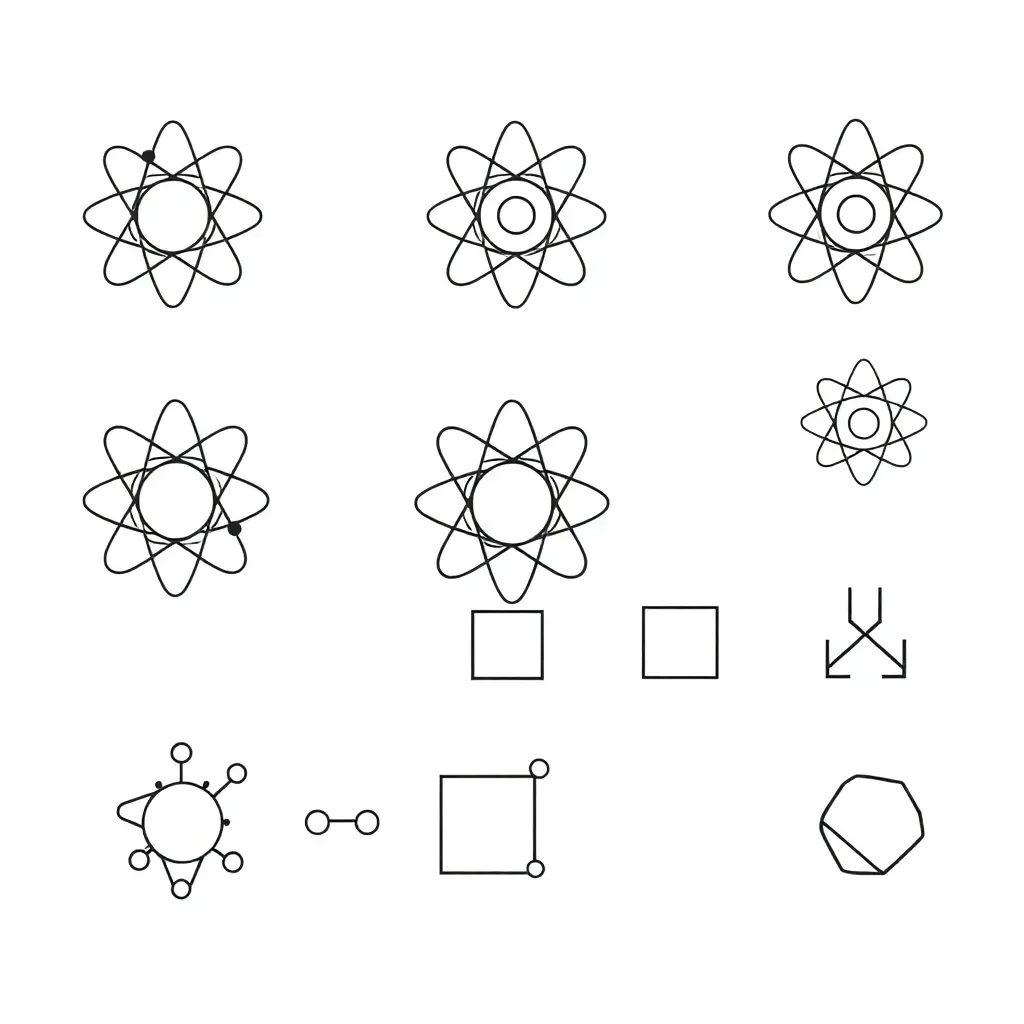 Atoms and molecules illustration