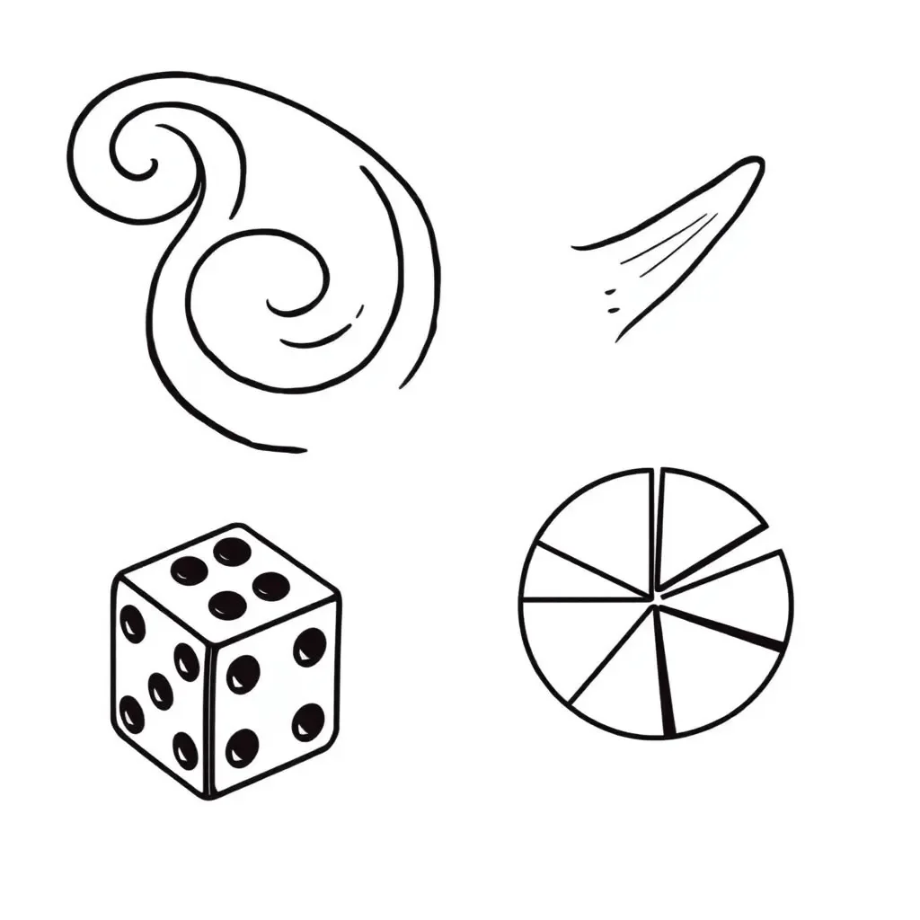 Dice and data charts illustration