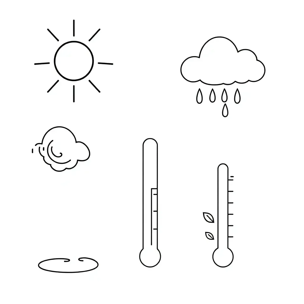 Weather symbols and patterns illustration