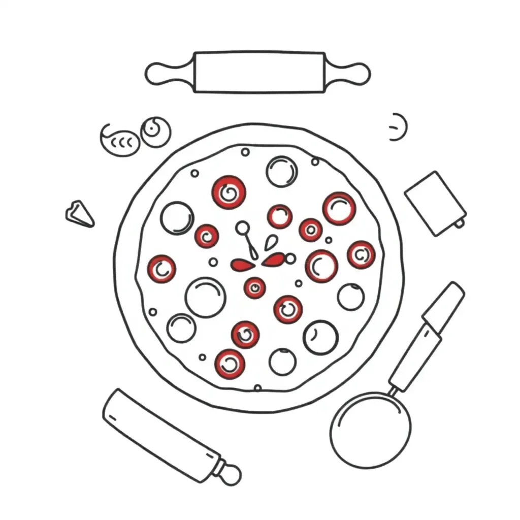 Pizza making illustration