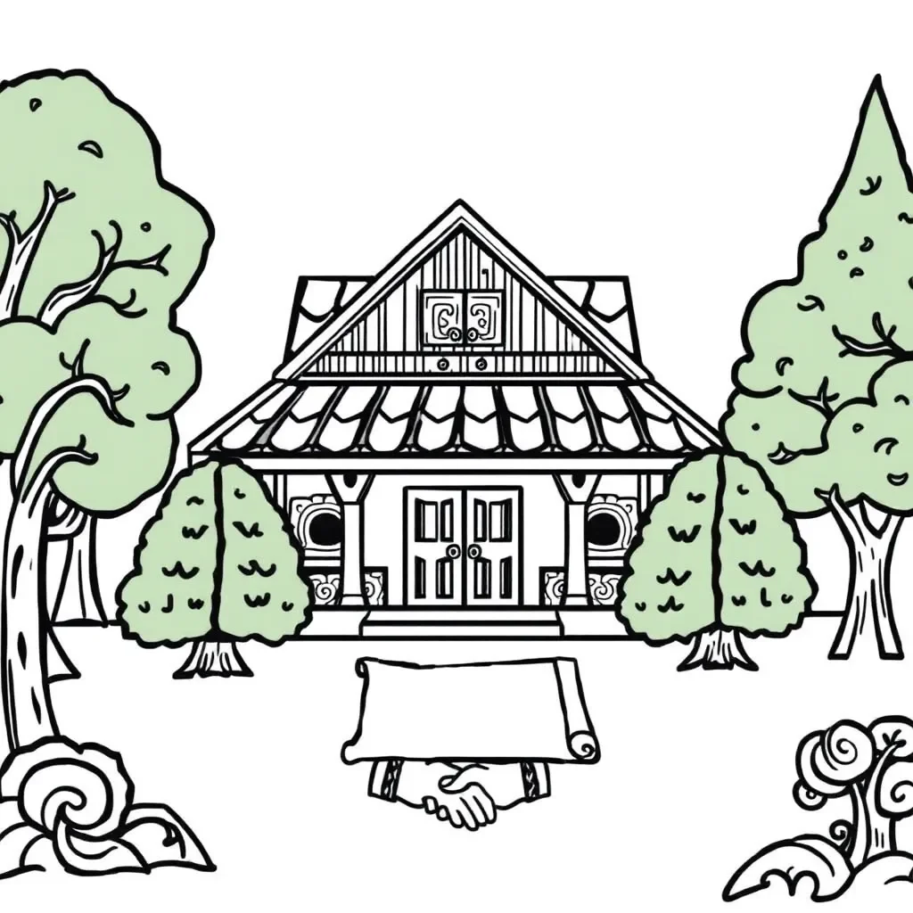 Tree hut with New Zealand native trees