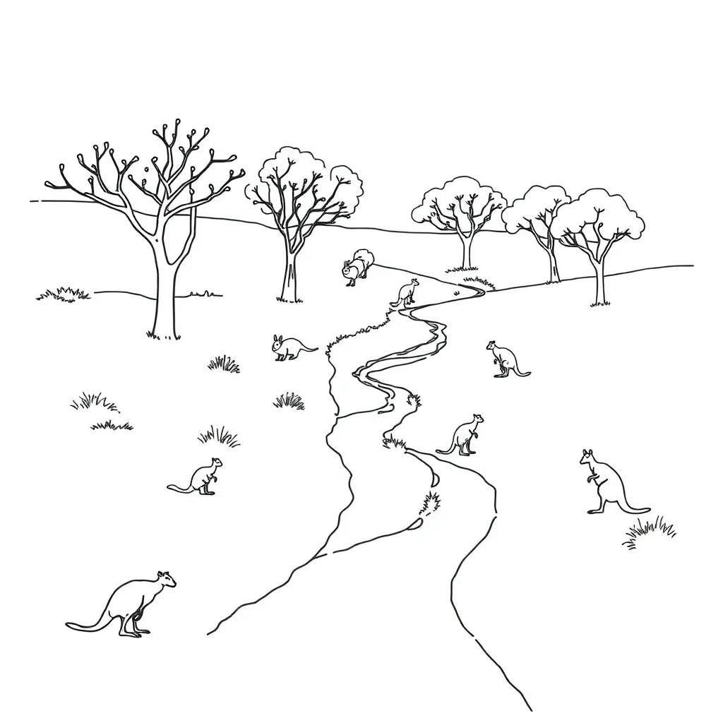 Simple map with pathways and playground equipment