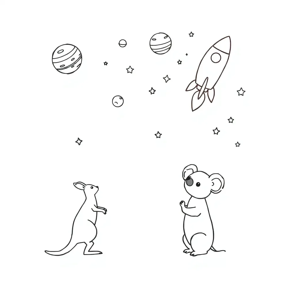 Space explorer robot and planets