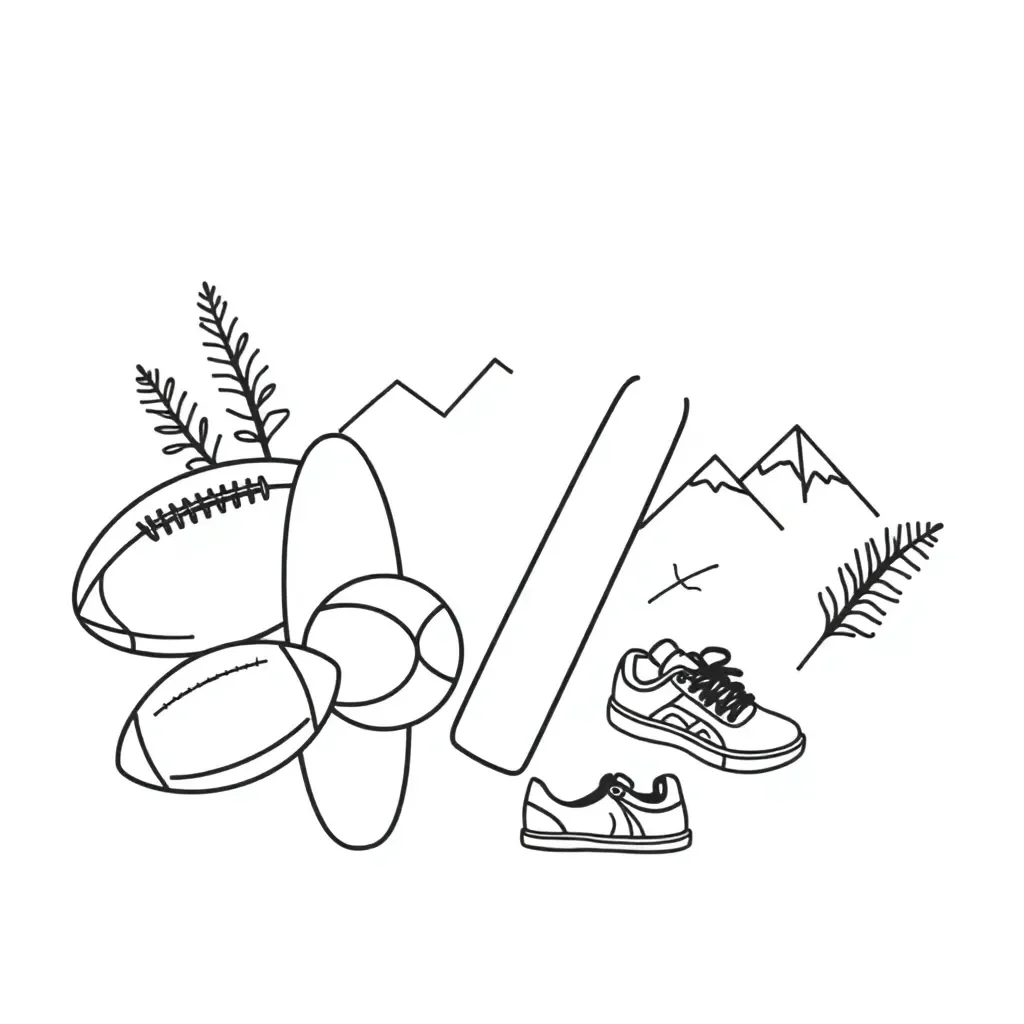 New Zealand sports stars illustration