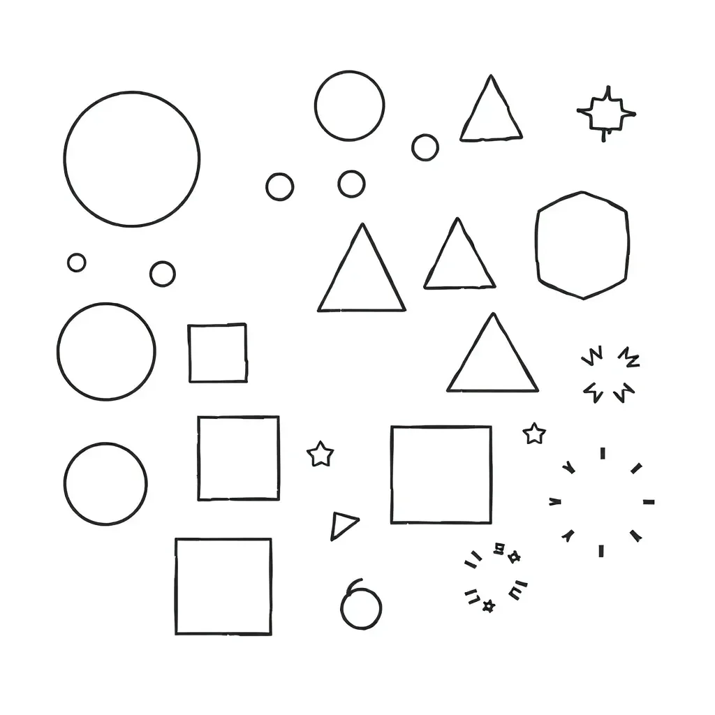 Math shapes and numbers illustration