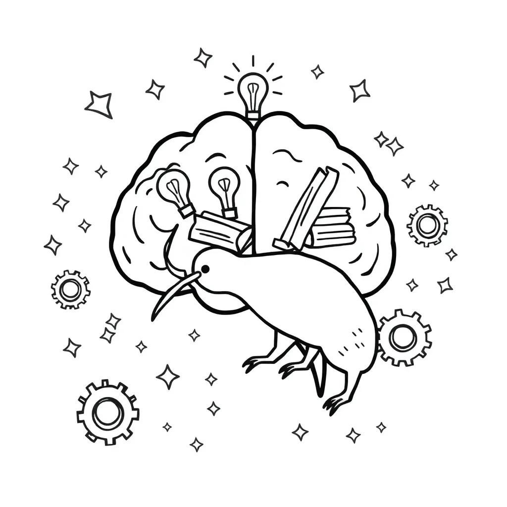 Brain illustration with neural connections