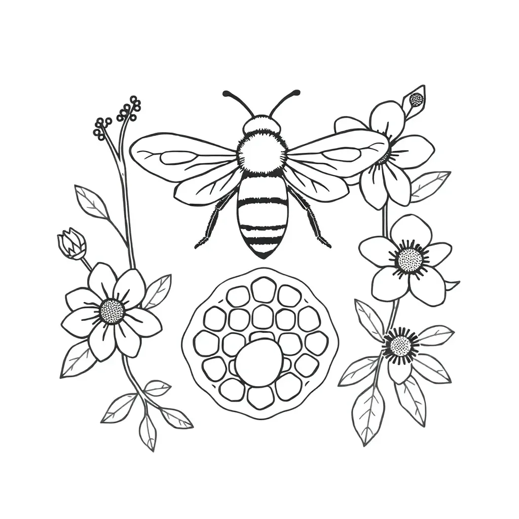 Bee egg in honeycomb